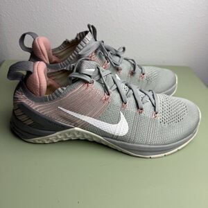 Nike Metcon DSX Flyknit 2 Crossfit Pink Gray Shoes Women's Size 9
